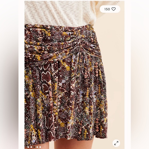 Free People Brown Snake Print Saturday Sun Mini Skirt size 6 - Picture 3 of 11